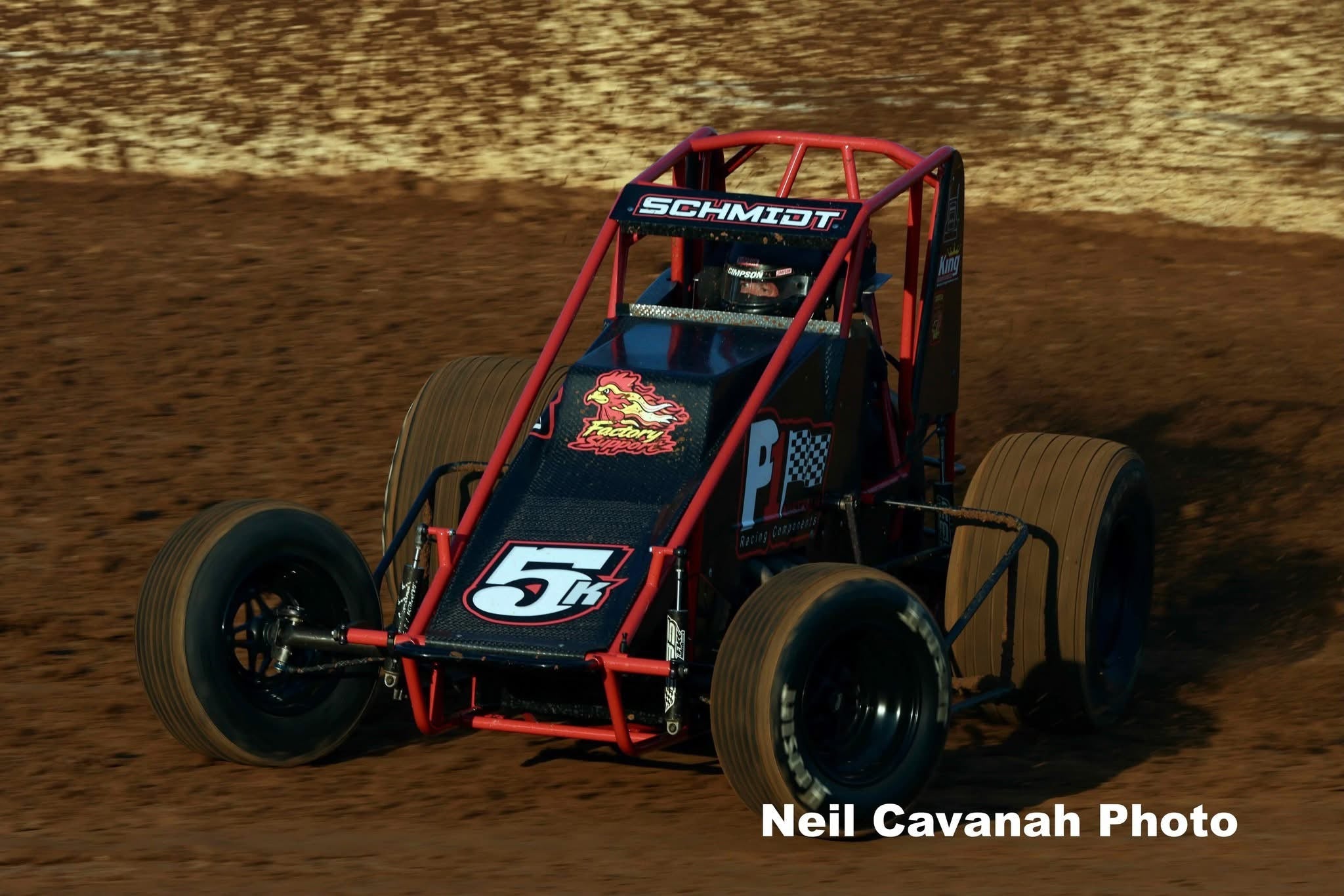 Schmidt #5k sprint car on dirt track