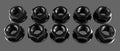 Black TI Flanged Nut