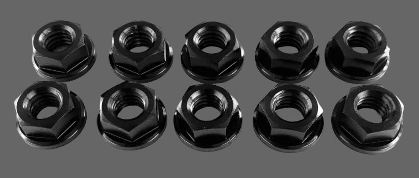 Black TI Flanged Nut
